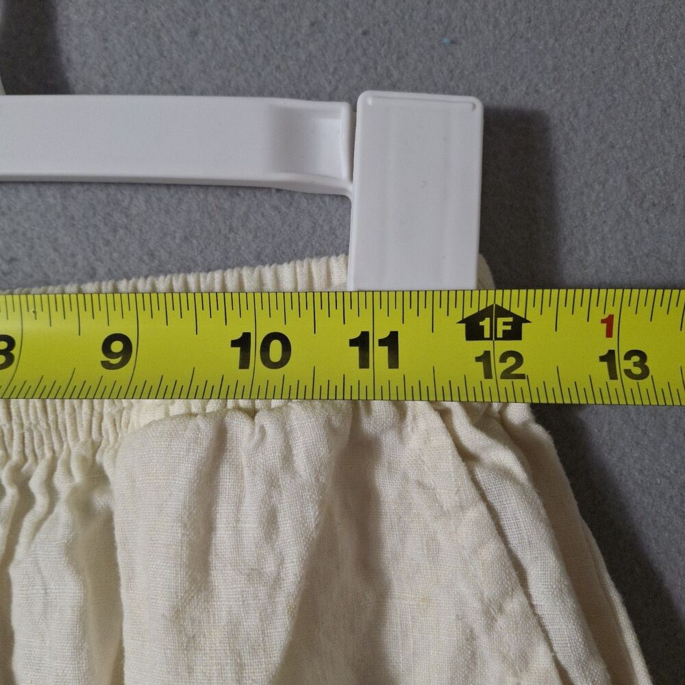 Liz & Jane Linen Shorts Womens M Medium Beige Cream Wide Leg Pleated... - Picture 6 of 9